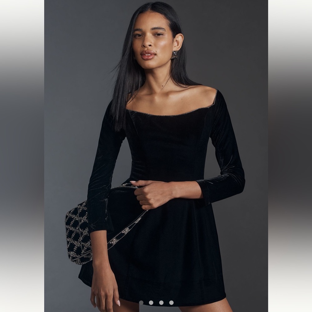 Bardot Nadene Velour Long-Sleeve
Mini Dress